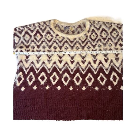 VTG RARE 90s Y2K Abercrombie & Fitch Boxy Nordic Fair Isle‎ Ski Lodge Sweater SM - Picture 5 of 6